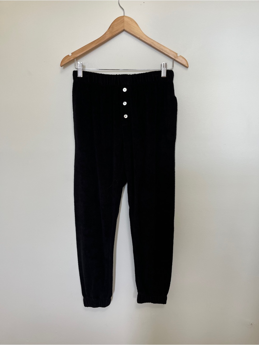 Donni Black Terry Jogger Pants Size Small